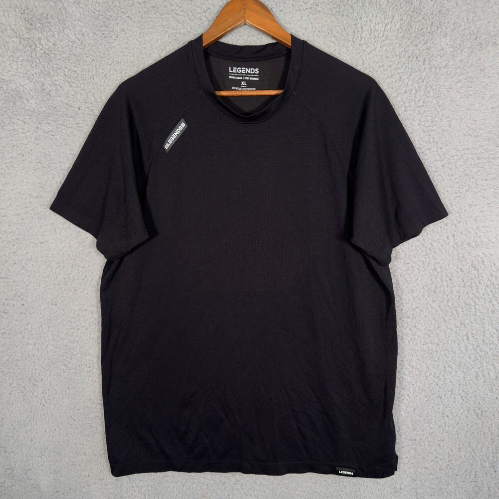 Legends Shirt Mens XL Black Performance Running Gym Workout Athleisure Casual